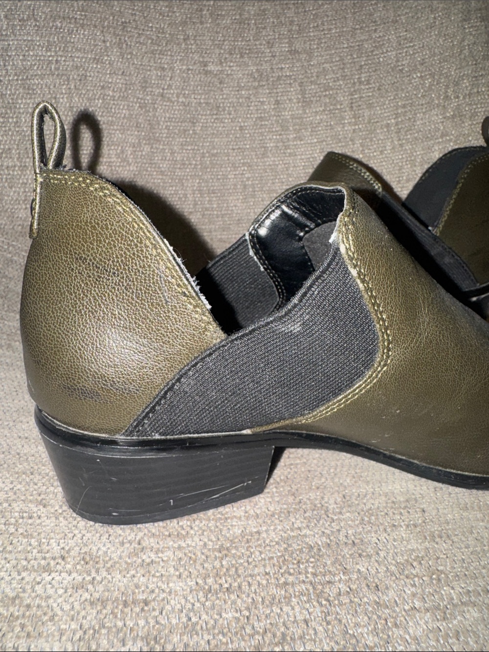 Matt & Nat Olive Green Pointed Slip-On Booties - Picture 7 of 9